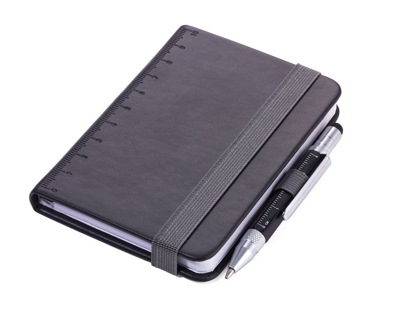 Troika NPP25/BK Black A7 Notebook - 128 Sheets, Black, Monotone, A7, Imitation Leather, 1 Pocket - Image 1
